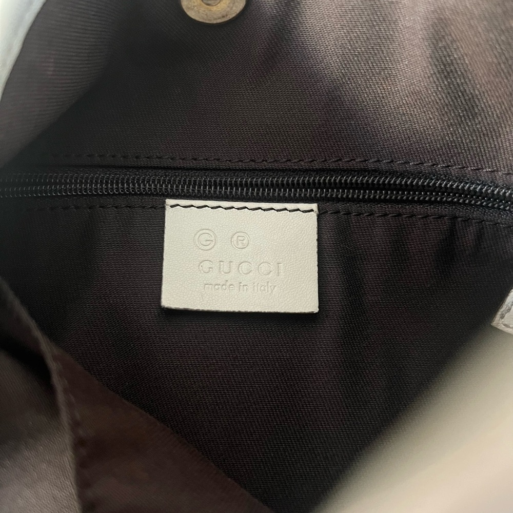 Gucci Vintage New Britt Hobo Bag Ivory/Cream Leather Shoulder Purse - Picture 6 of 10